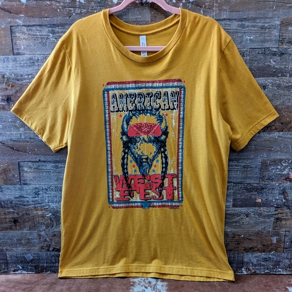 Bella Canvas Tops - Bella Canvas Mustard Yellow American West Logo Tee